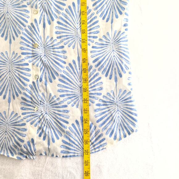 Joie 100% Linen Button Down Shirt Women's Med CoastalCowgirl Nautical Boho - Picture 7 of 9